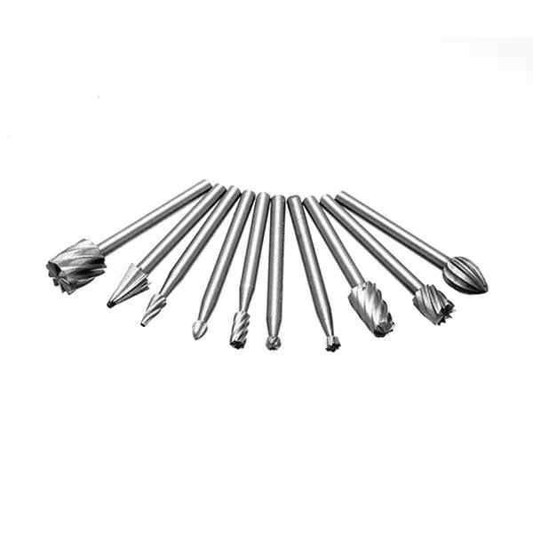 10pcs 3mm Shank HSS Router Bit Rotary Burr File Set Milling Drill Cutter for Wood Working