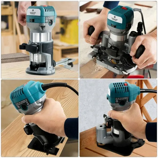 1.25HP Palm Router Electric Trimmer Kit Variable Woodworking Tool