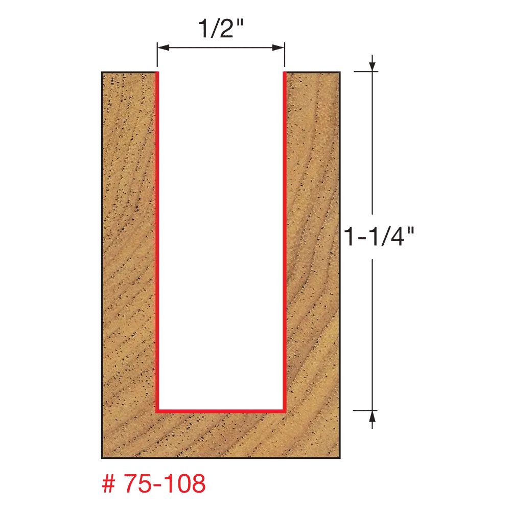 1/2" x 2" Up Spiral Bit