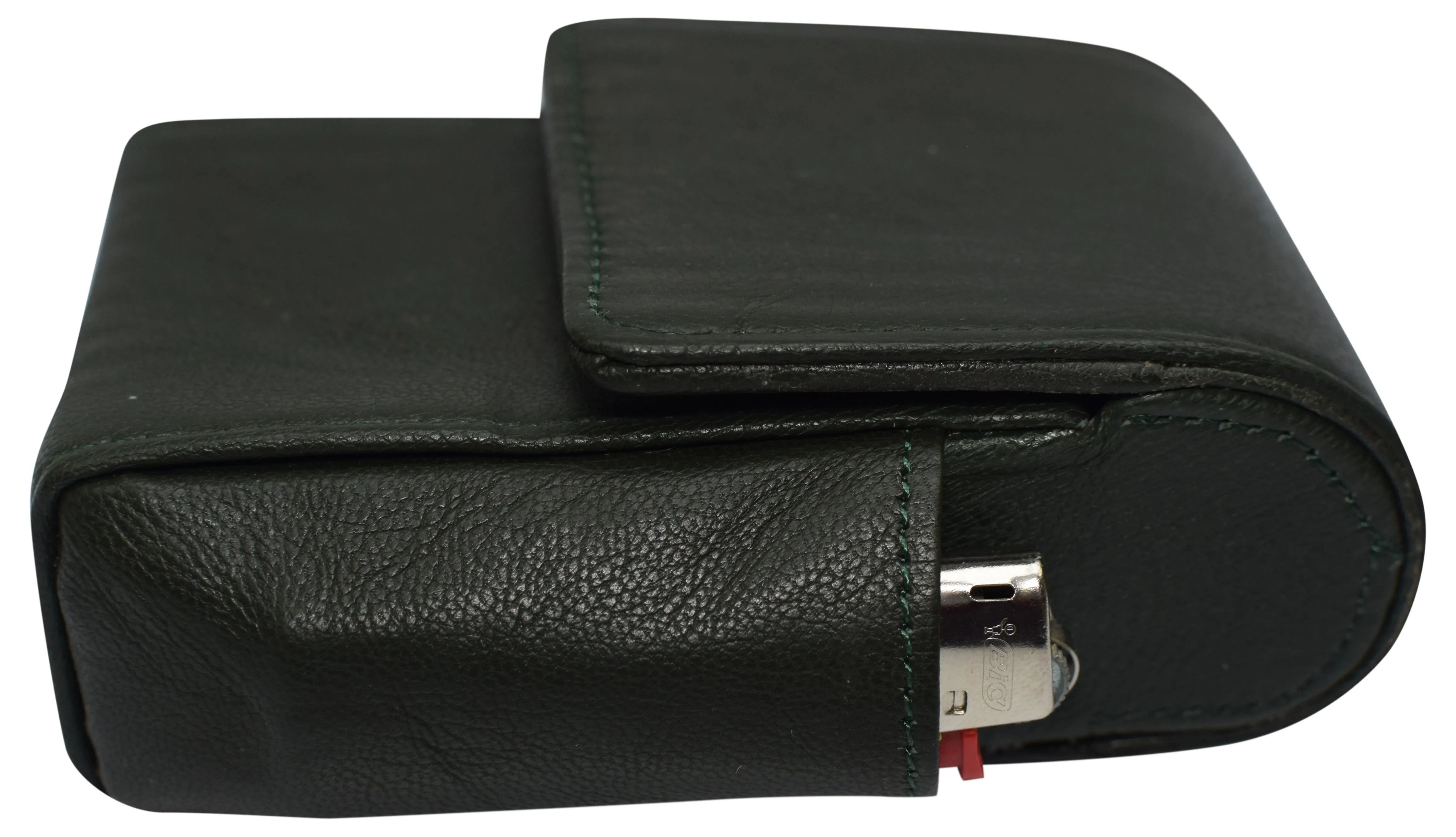 1847 Genuine Leather Cigarette Box Anti-Scratch Protective Storage Case with Lighter Holder