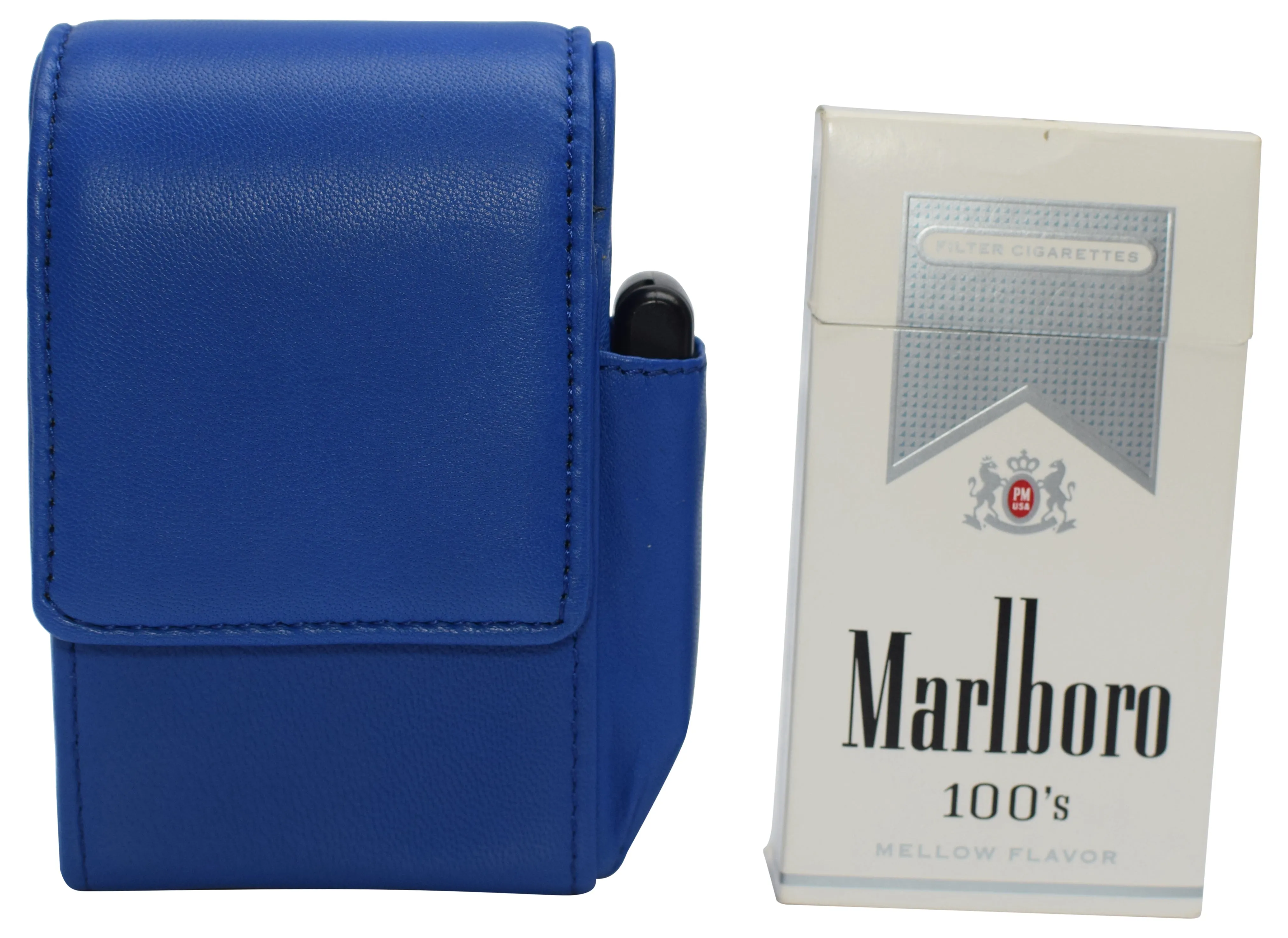 1847 Genuine Leather Cigarette Box Anti-Scratch Protective Storage Case with Lighter Holder