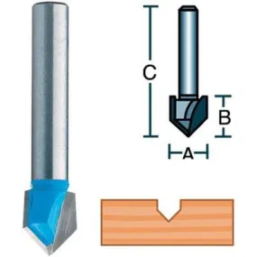 1" V-Groove Grooving Carbide Tip Router Bit