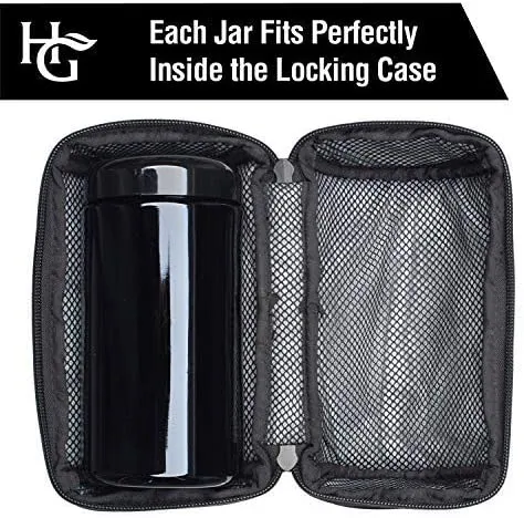 2 Oz Smell Proof Stash Jar (1 Liter) with Locking Protective Case by Herb Guard