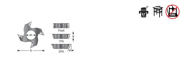 4 Wing Cutter for Assemblies | 25°x 1 1⁄16 Dia x 1⁄4 x 5⁄16 Bore | 47504 | 738685875049