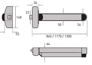 40TCPHTM0120 STRAND PHTM Motorised Single Point Touch Bar Latch, Silver