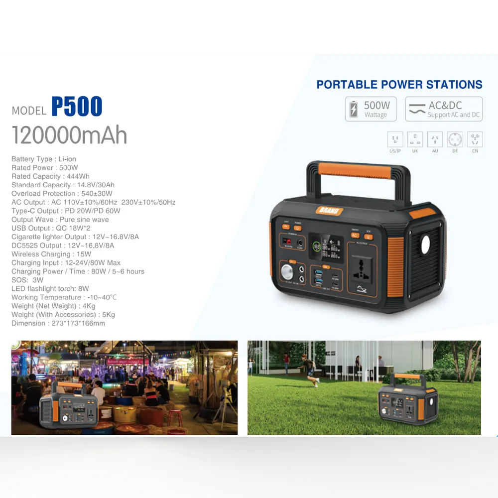 500W Portable Power Station - Rechargeable Battery Generator - Stealth Angel Survival