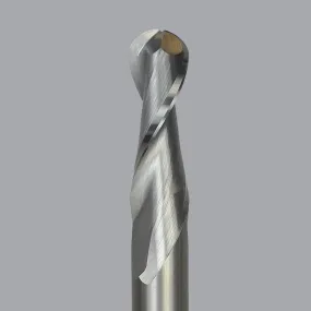 52-360BL, 0.5" Dia, 1.5" LOC, 0.5" Shank Dia, 5" OAL, 2 Flute Upcut Ballnose Router Bit