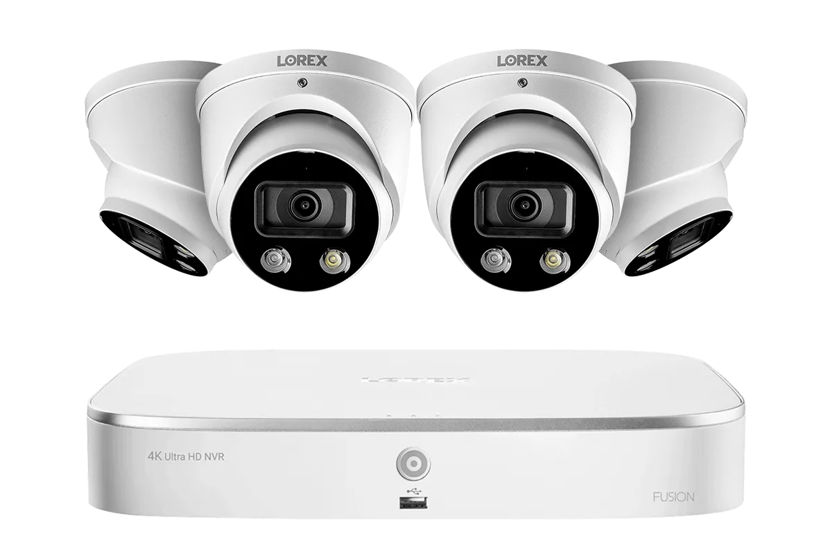 8-Channel 4K Fusion NVR System with Smart Deterrence Dome Cameras