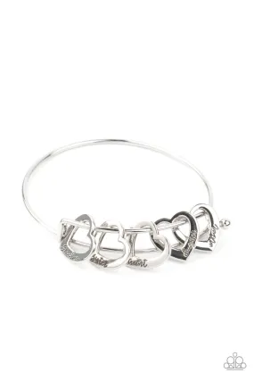 A Charmed Society- Silver Heart Charm Paparazzi Mother Bracelet