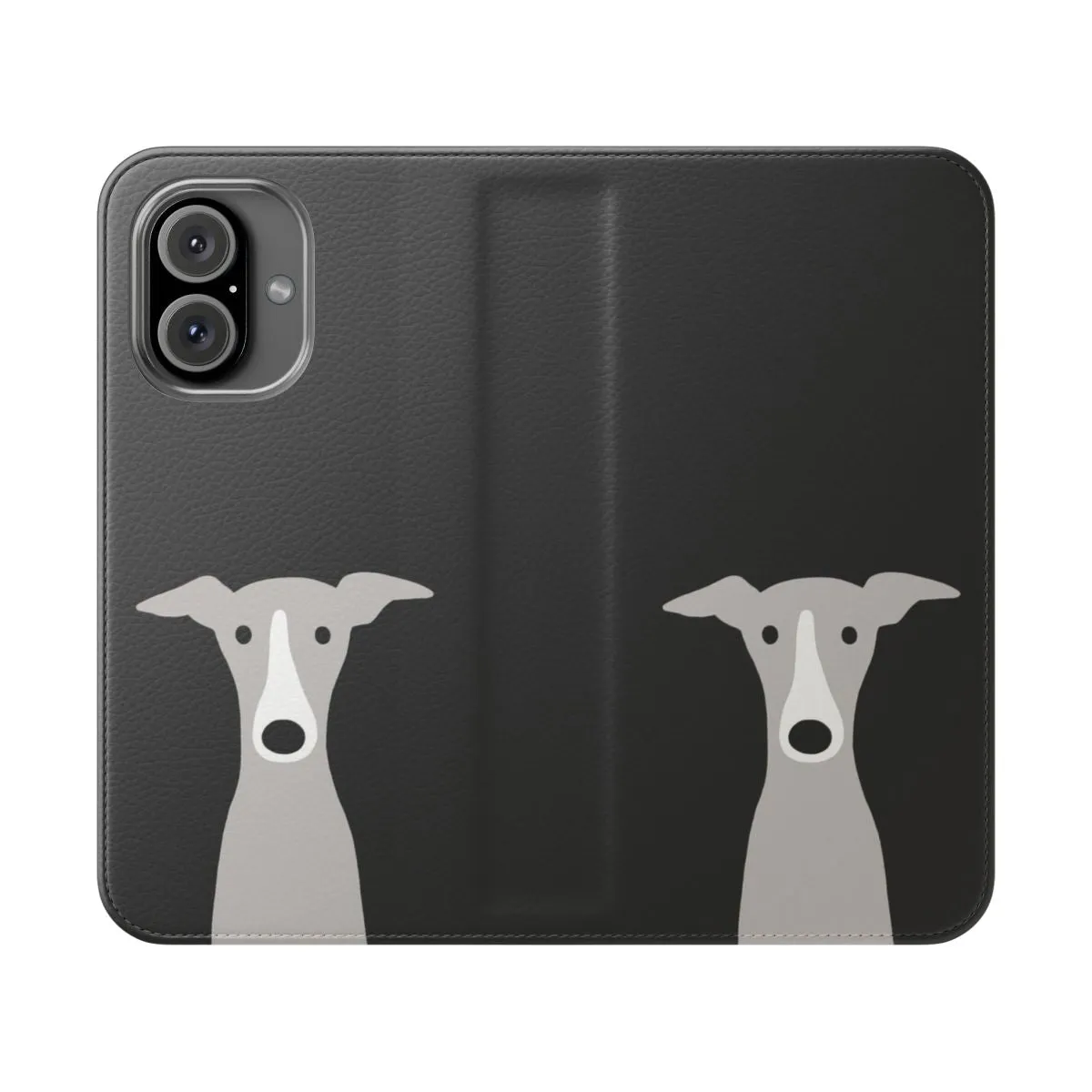 Adorable Greyhound & Whippet Cartoon Dog Flip Phone Case