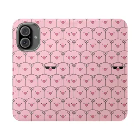 Adorable Pig Flip Cover Phone Case for Kids