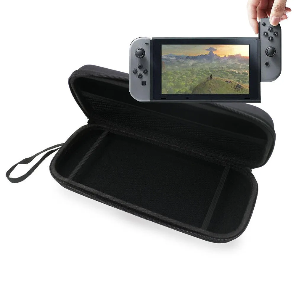 Althemax® Carrying Case Protective, hard, portable carrying case Multi bag for games Orange interior for Nintendo Switch Gray