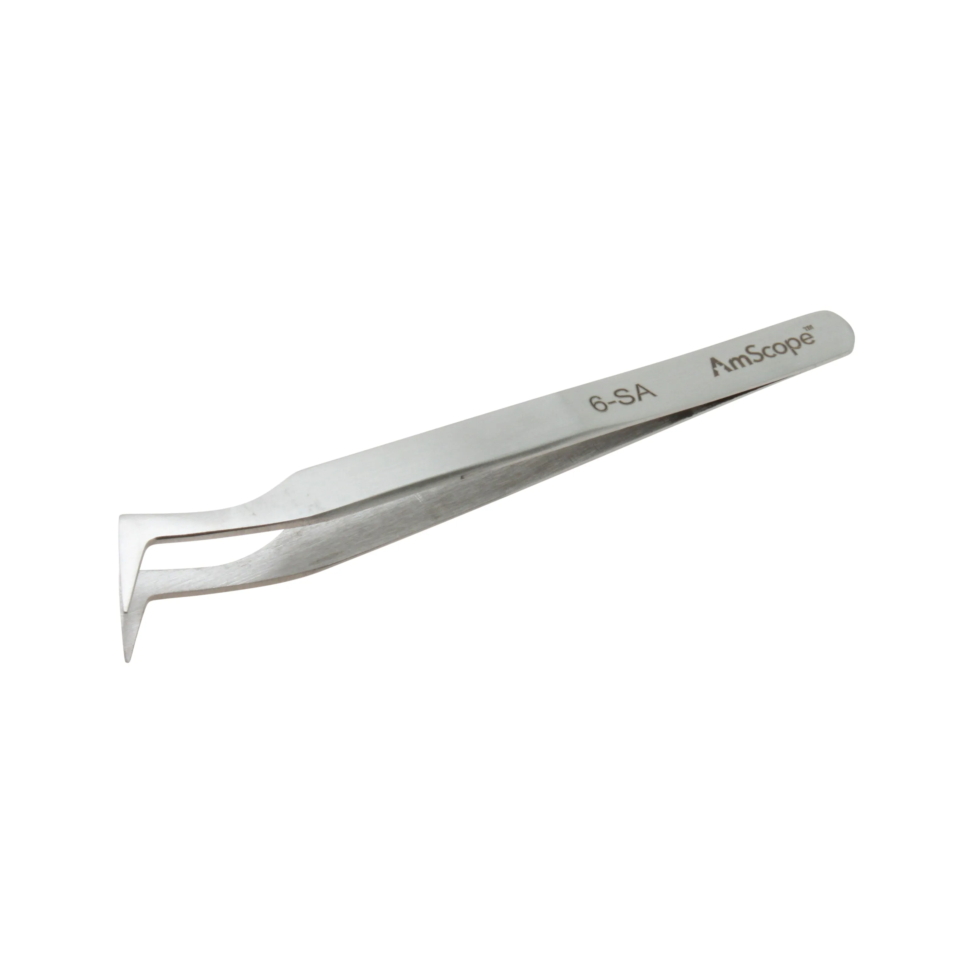 AmScope High Precision 4 3/4 in. Angled Fine Tip Tweezers