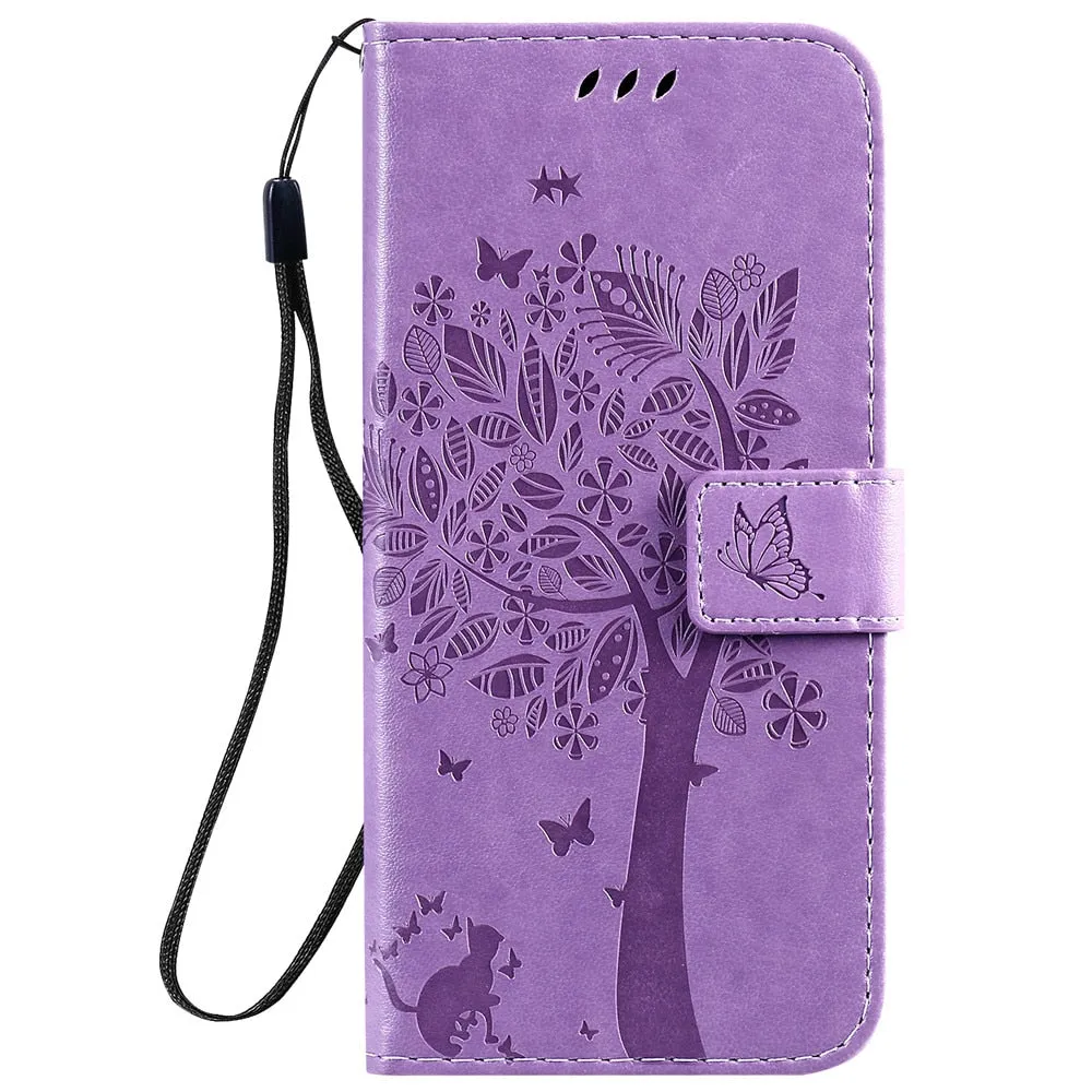 Anymob Huawei Phone Case Light Pink Flower Design Flip Leather Wallet Phone Cover