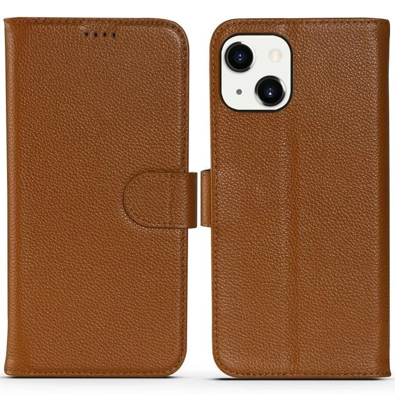 Apple iPhone 6 , 7 , 8  Genuine Leather Flip Folio Book Wallet Case