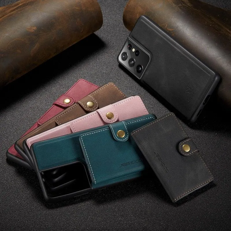 Apricus Leather Magnetic Wallet Galaxy Case