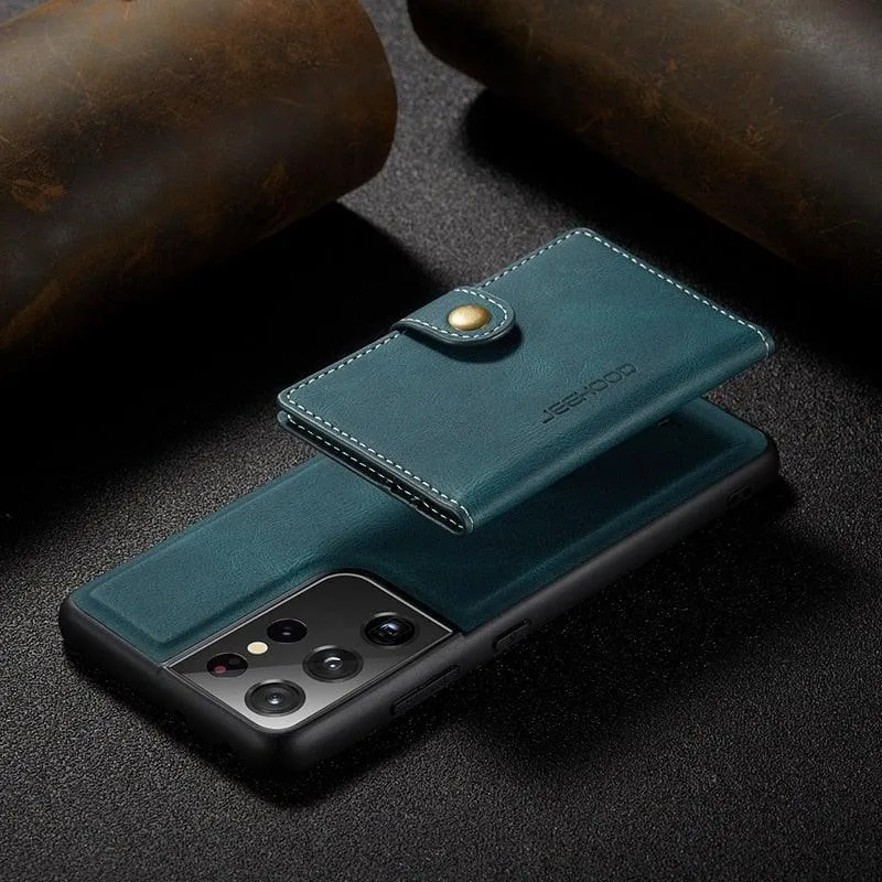 Apricus Leather Magnetic Wallet Galaxy Case