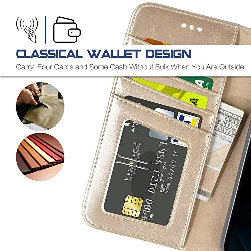 Arae Compatible with Case iPhone 12 Pro Max Wallet Flip Cover with Card Holder and Wrist Strap