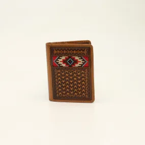 Ariat Men's Southwestern Embroidered Bifold Flip Wallet