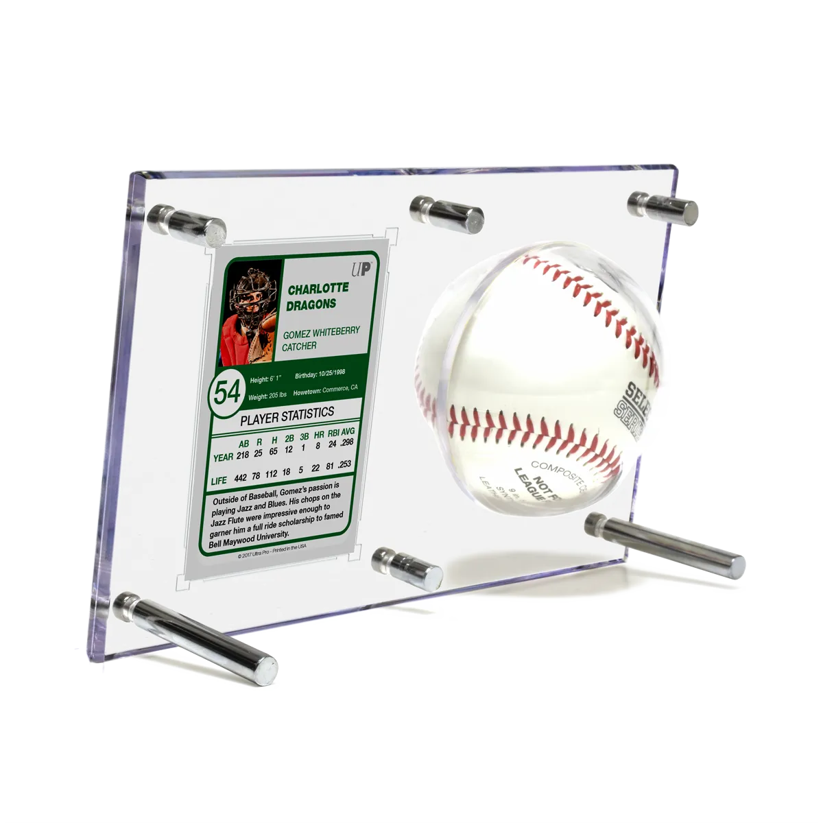 Baseball & Card (35PT) Clear Flip Display Case