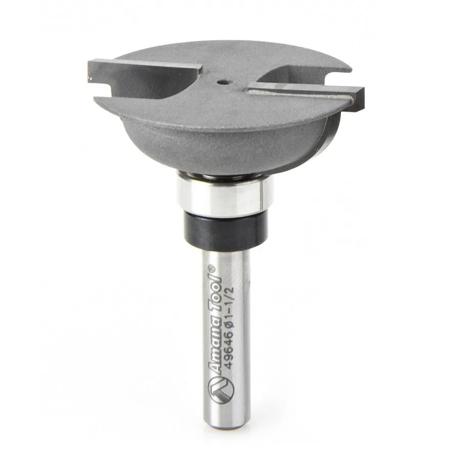 Bead Rail Cutter Router Bit | 23⁄64 Radius x 1 1⁄2 Dia x 9⁄16 x 1⁄4" Shank w⁄BB | 49646 | 738685496466