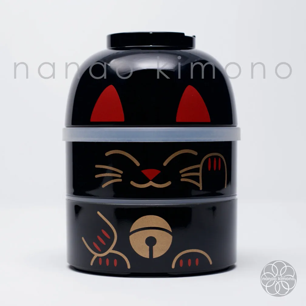 Bento Box - Maneki Neko Black (Kokeshi) L