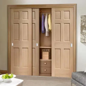 Bespoke Colonial Oak 6 Panel 3 Door Maximal Wardrobe and Frame Kit