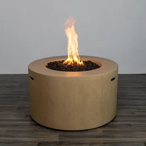 Beton 42" Sand Round Concrete Gas Fire Pit with Access Door