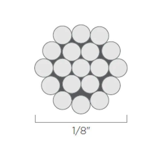 Bezdan Cable 1/8" Dia. Cable 1x19 Stainless Steel