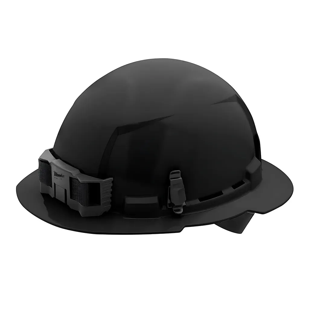 Black Full Brim Hard Hat w/4pt Ratcheting Suspension - Type 1, Class E