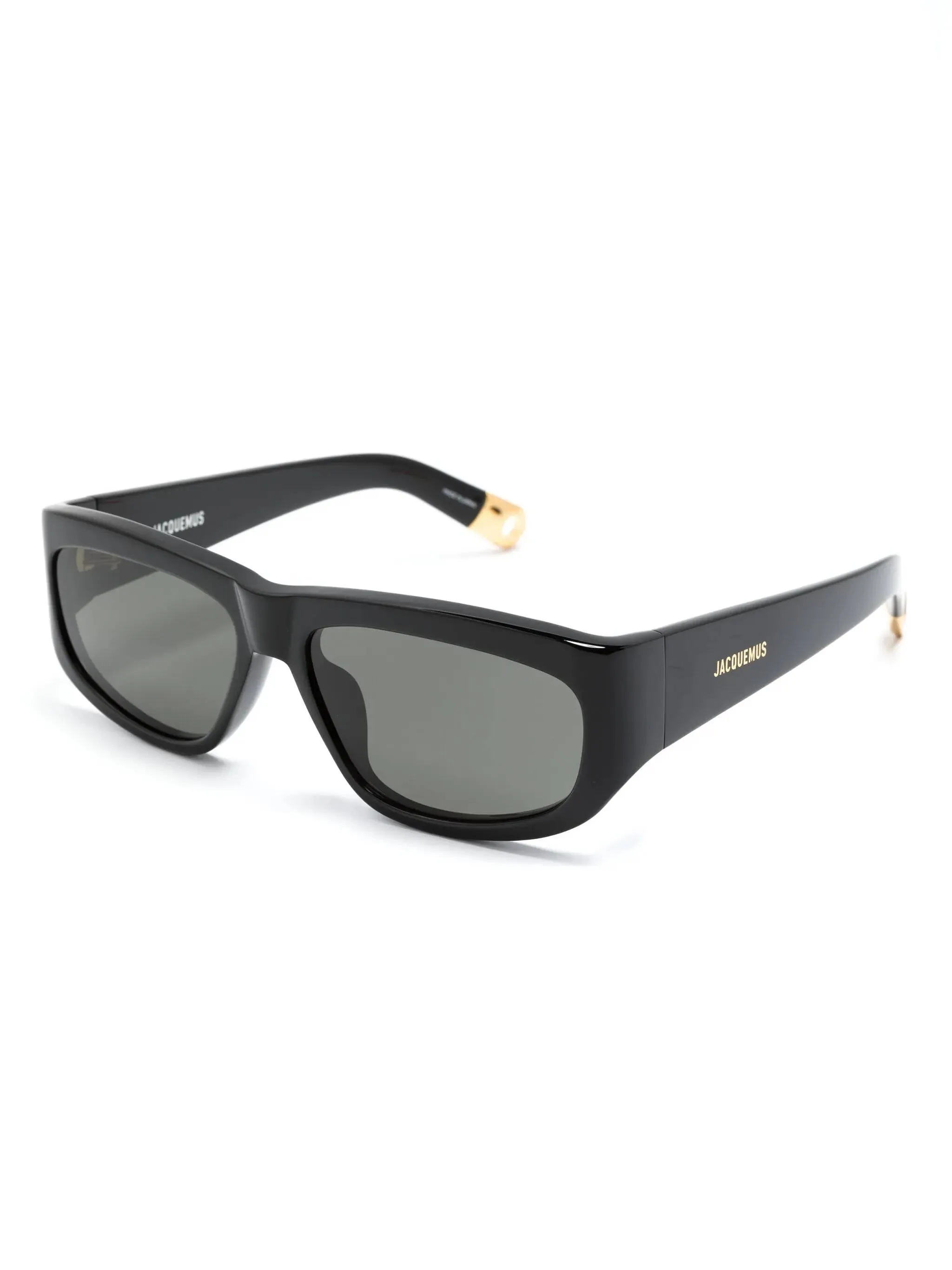 Black Rectangle Sunglasses with Grey Lenses