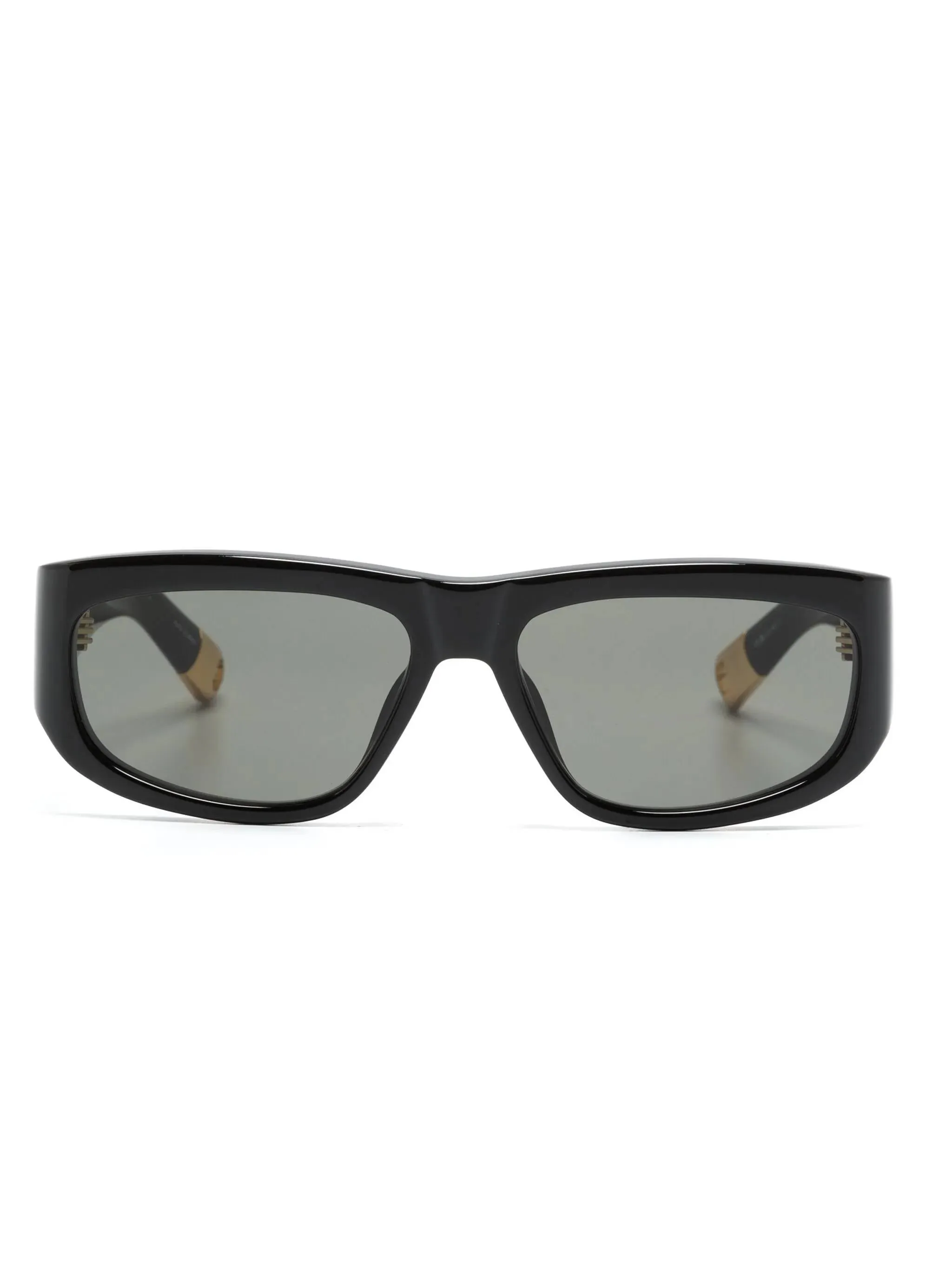 Black Rectangle Sunglasses with Grey Lenses