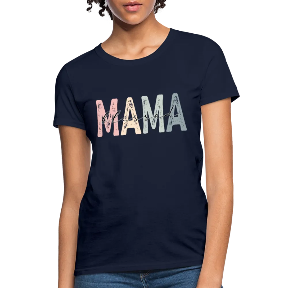 Blessed Mama Women's T-Shirt (Retro Design)