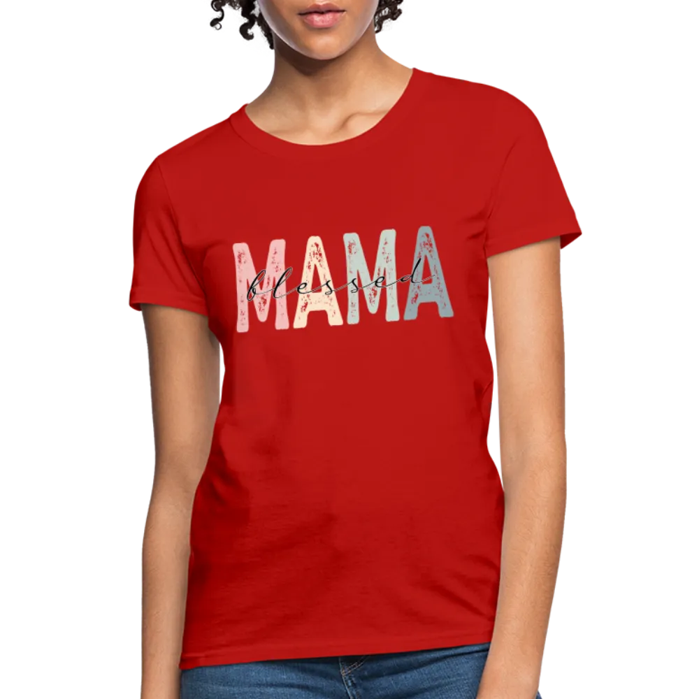 Blessed Mama Women's T-Shirt (Retro Design)