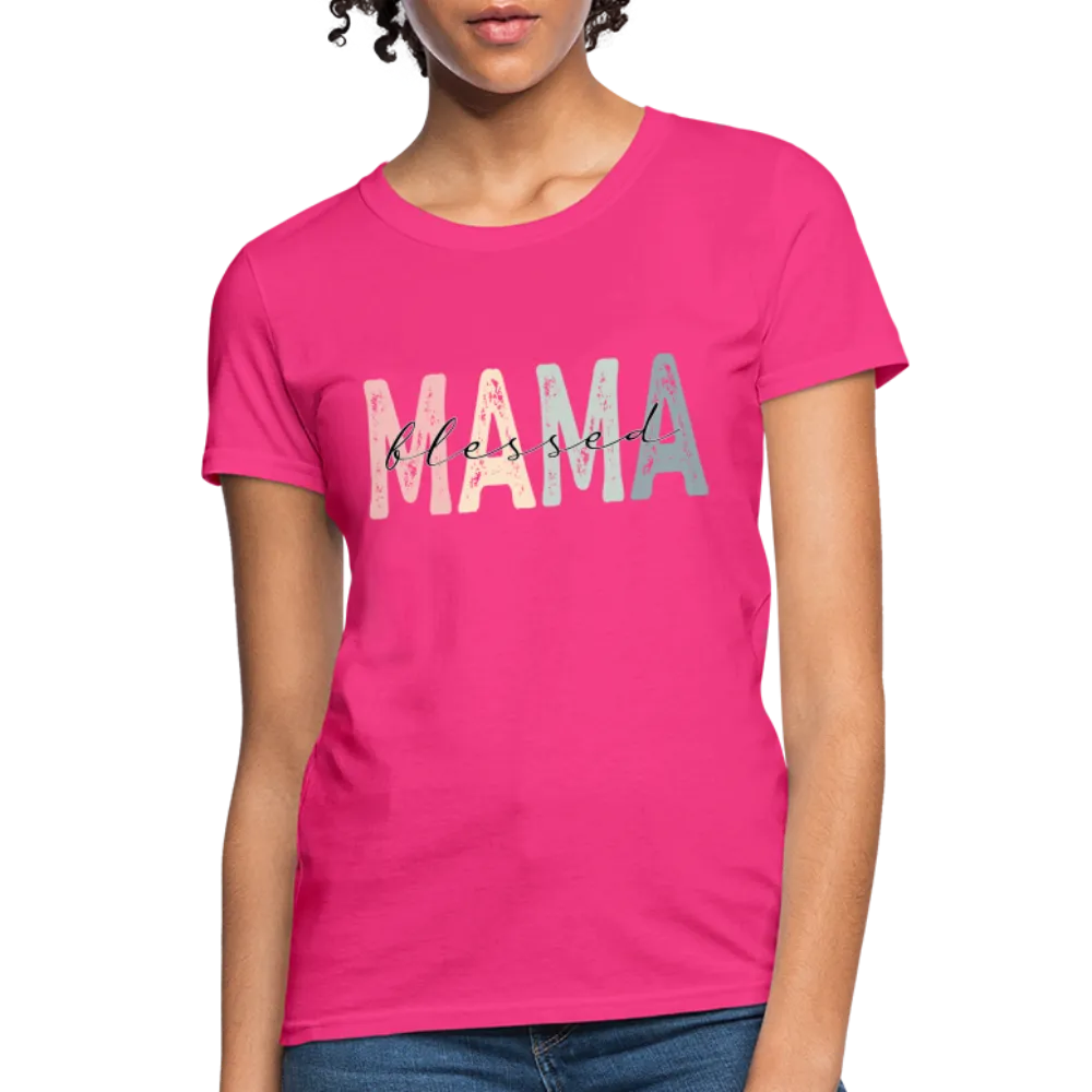 Blessed Mama Women's T-Shirt (Retro Design)