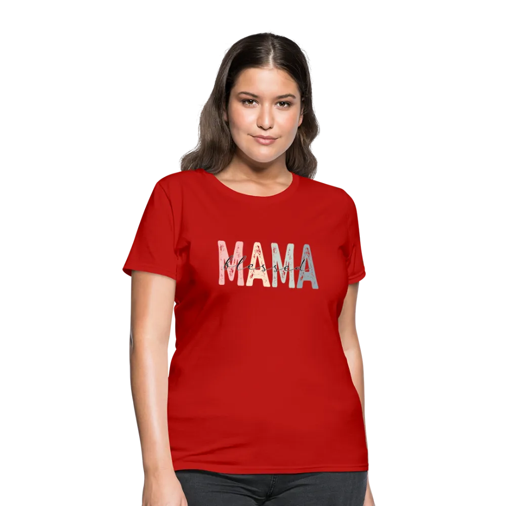 Blessed Mama Women's T-Shirt (Retro Design)