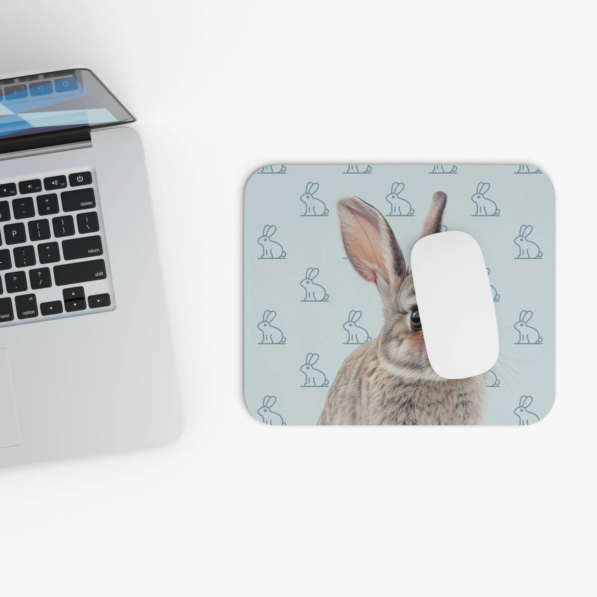 Blushing Rabbit Mouse Pad