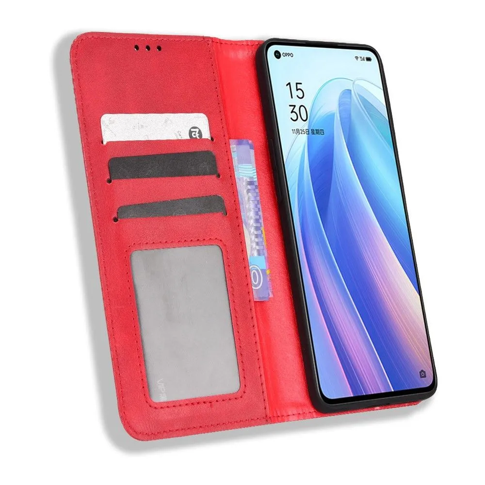 Bofink Vintage Oppo Reno7 Pro 5G leather case - Red