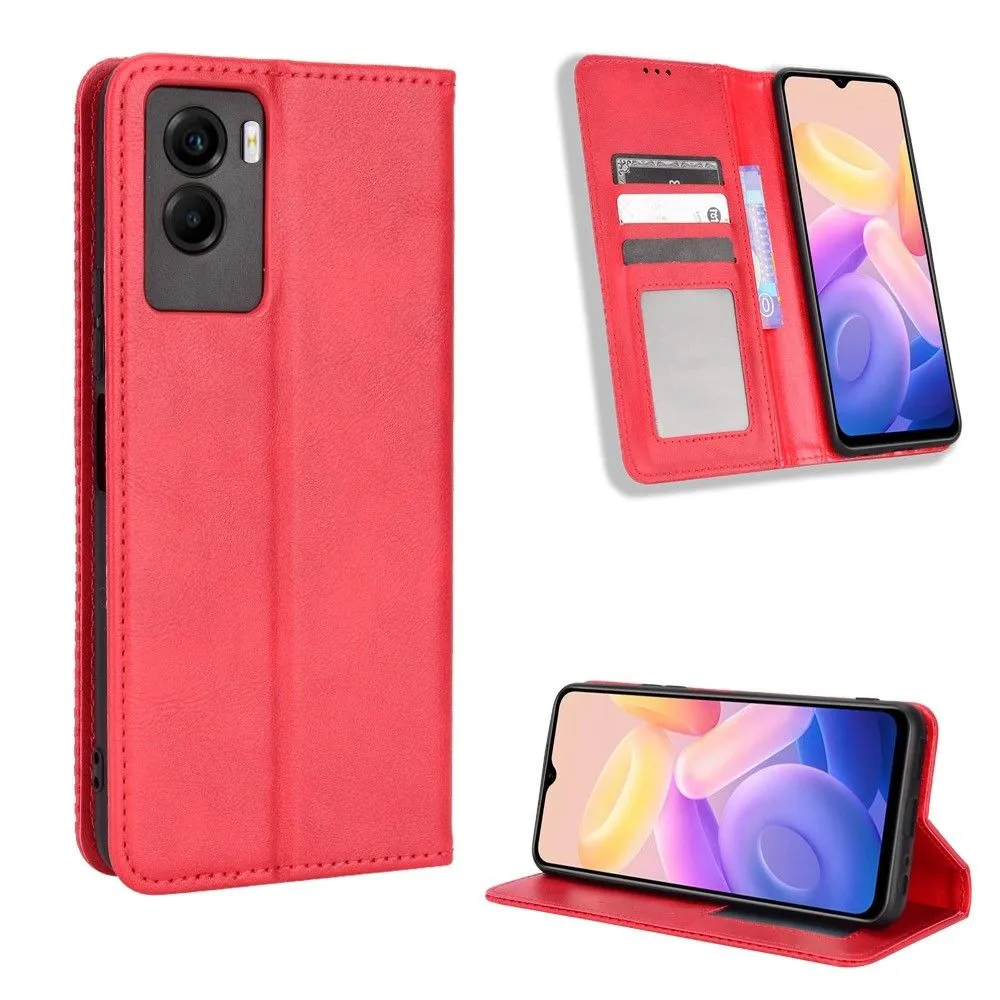 Bofink Vintage Vivo Y55s 5G leather case - Red