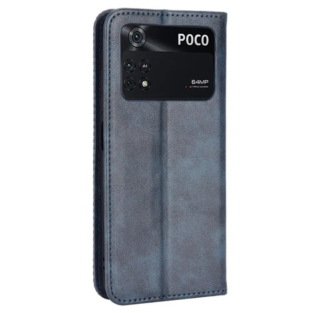 Bofink Vintage Xiaomi Poco M4 Pro leather case - Blue