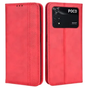 Bofink Vintage Xiaomi Poco M4 Pro leather case - Red