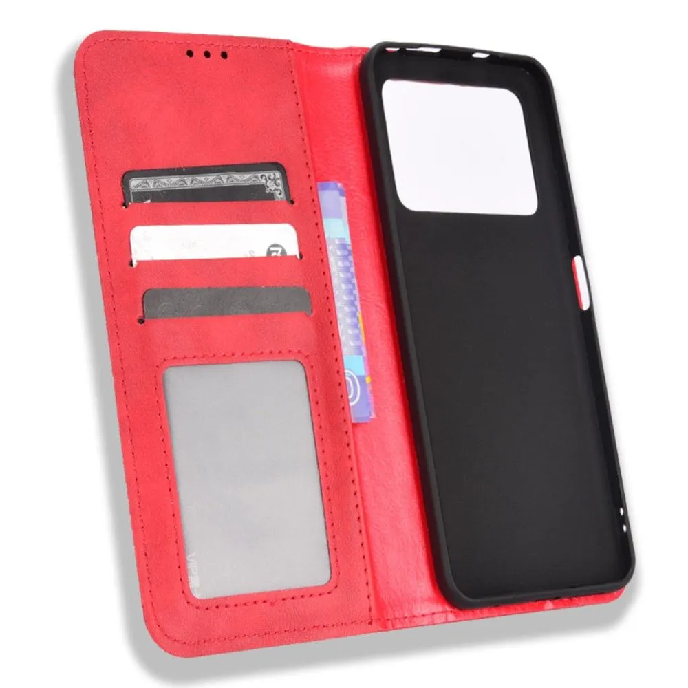 Bofink Vintage Xiaomi Poco M4 Pro leather case - Red