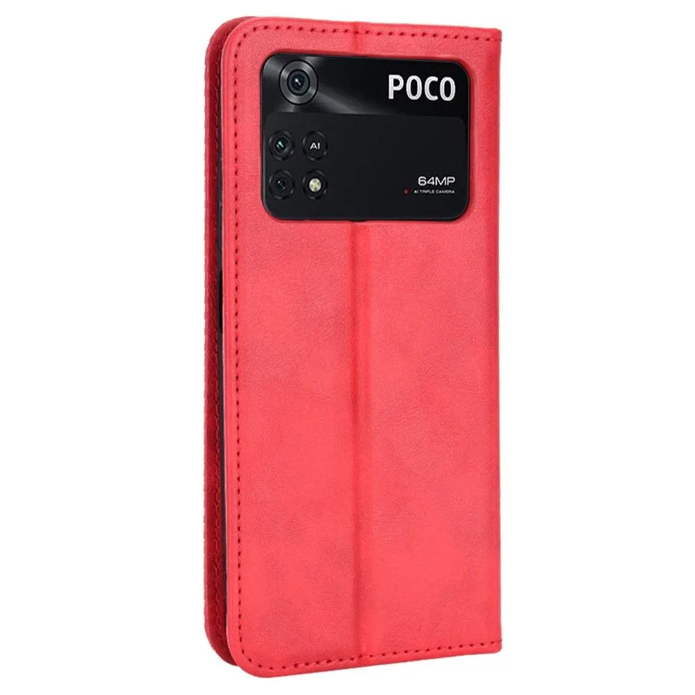 Bofink Vintage Xiaomi Poco M4 Pro leather case - Red