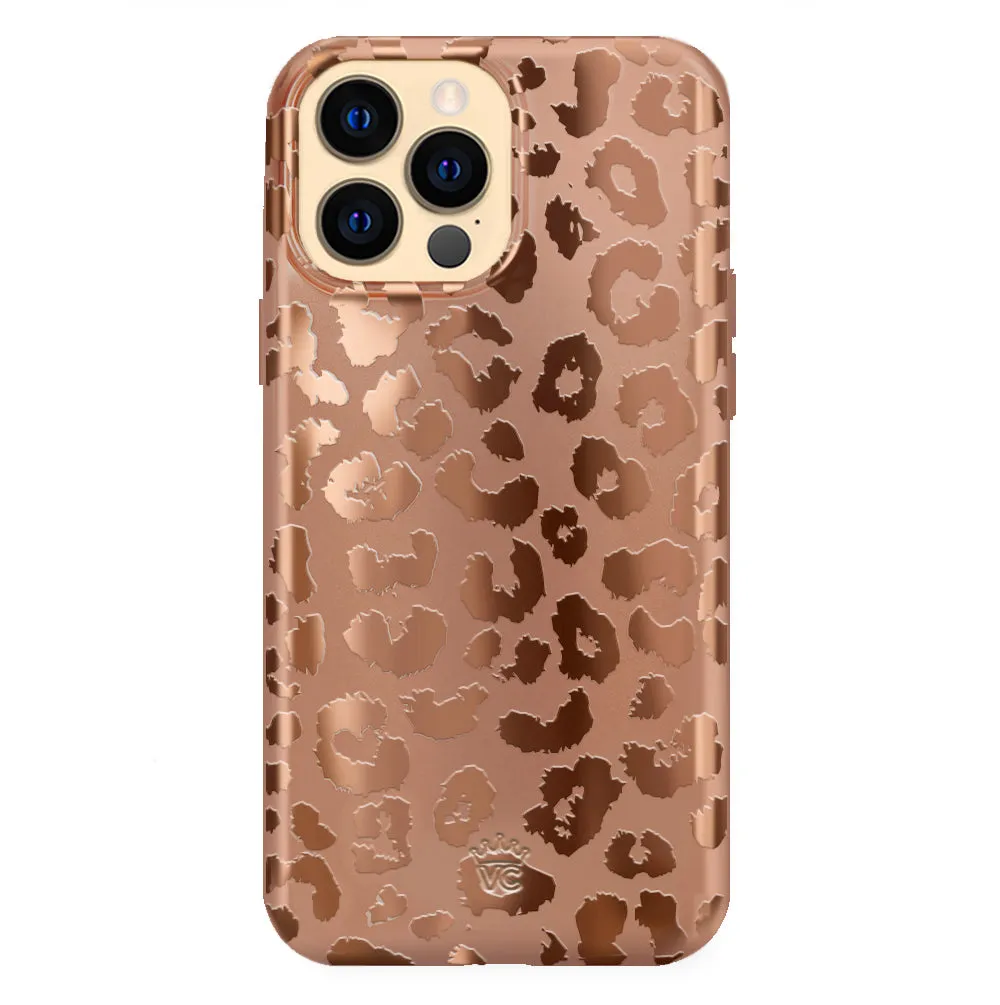 Bronze Chrome Leopard iPhone Case