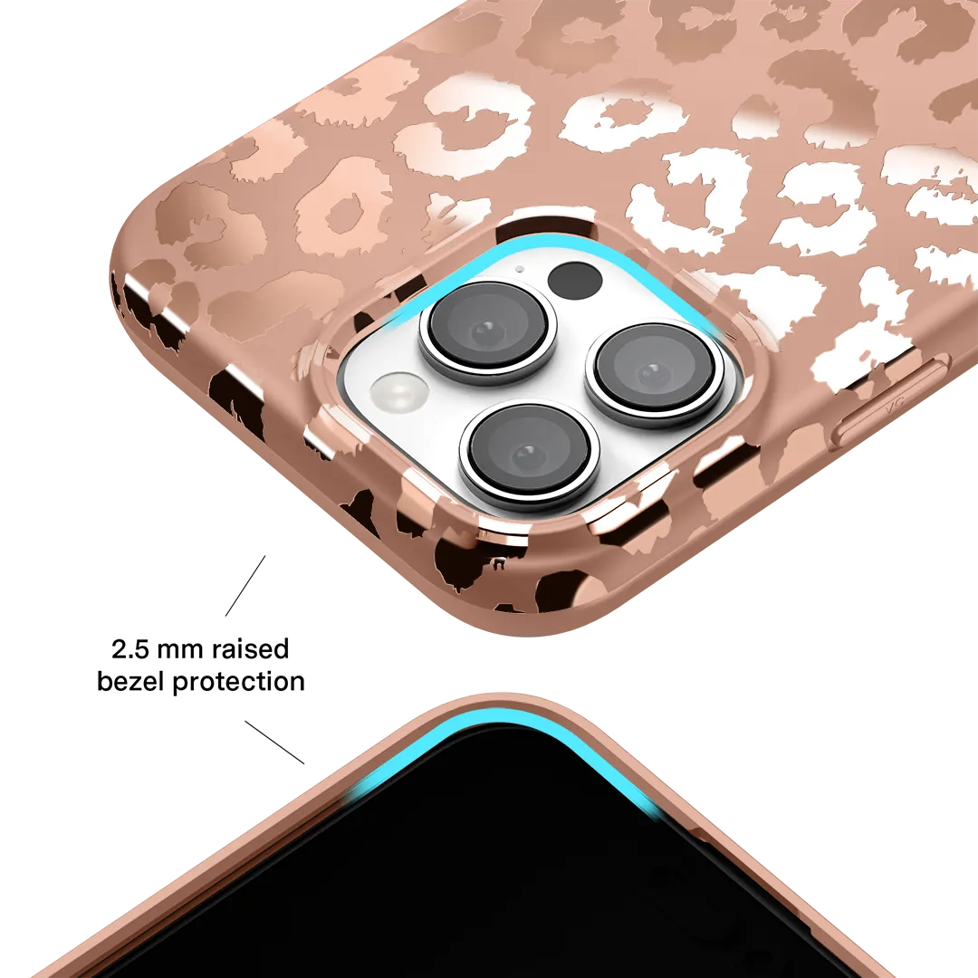 Bronze Chrome Leopard iPhone Case