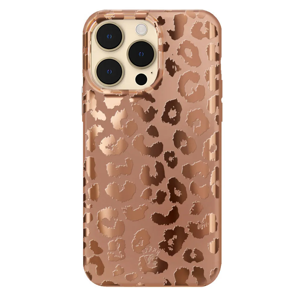 Bronze Chrome Leopard iPhone Case