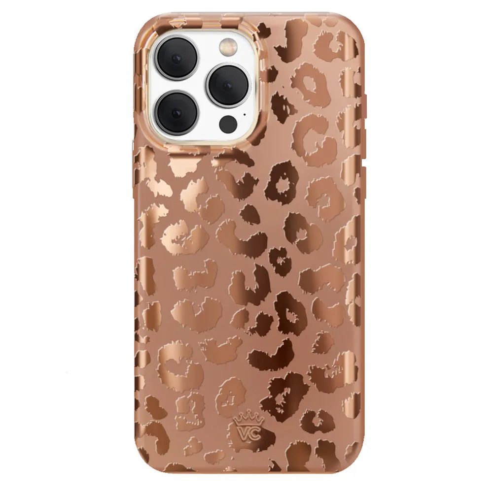 Bronze Chrome Leopard iPhone Case