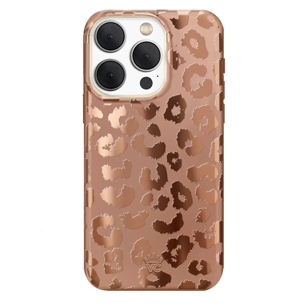 Bronze Chrome Leopard iPhone Case