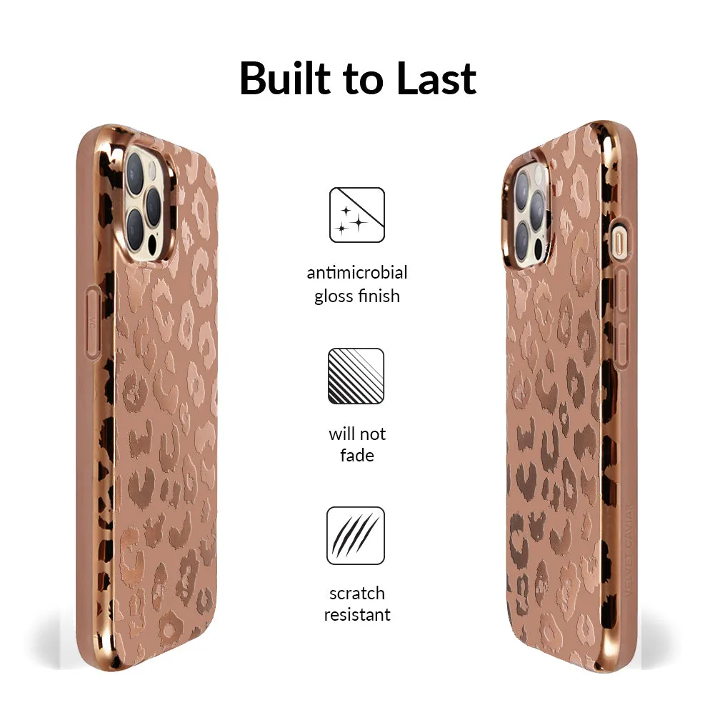 Bronze Chrome Leopard iPhone Case