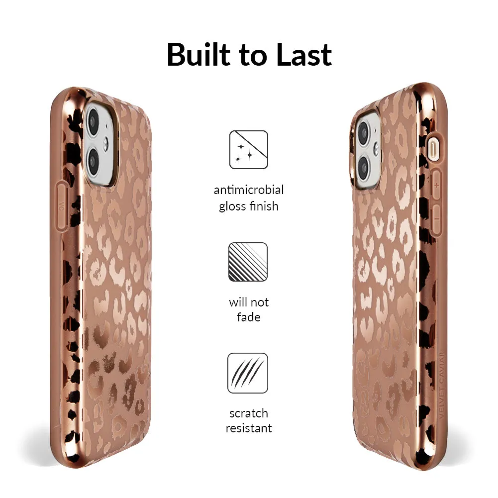 Bronze Chrome Leopard iPhone Case